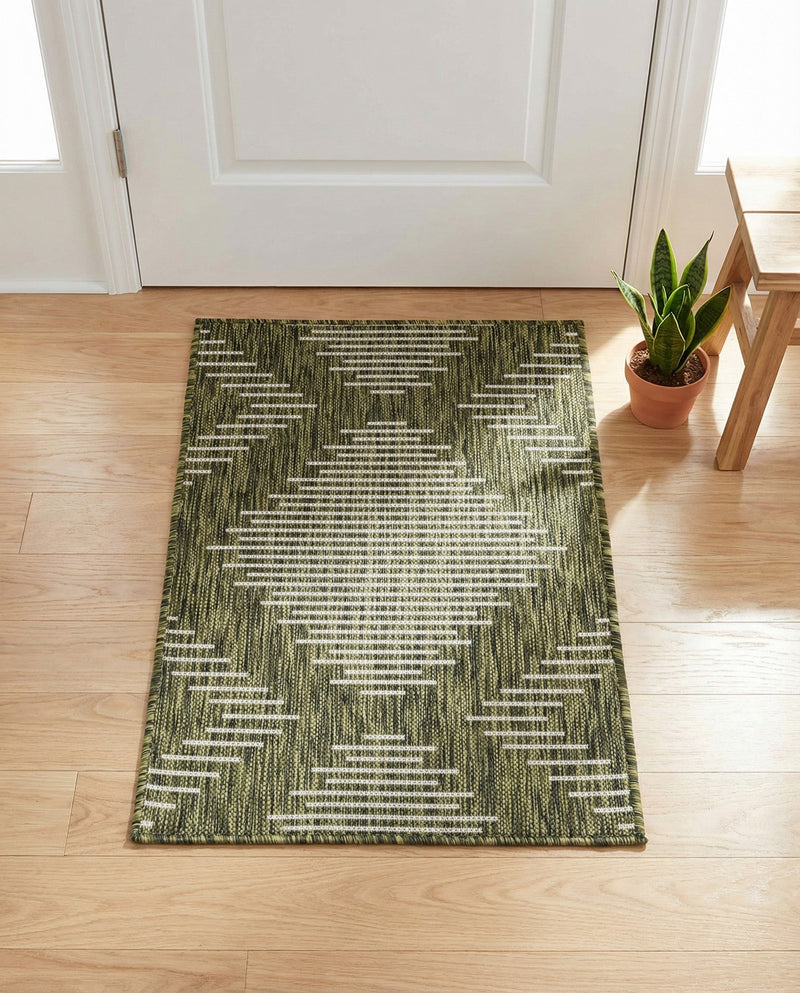 Urban Terrace Collection Area Rug -  Chelsea (Green) Rectangle Green  lifestyle 30
