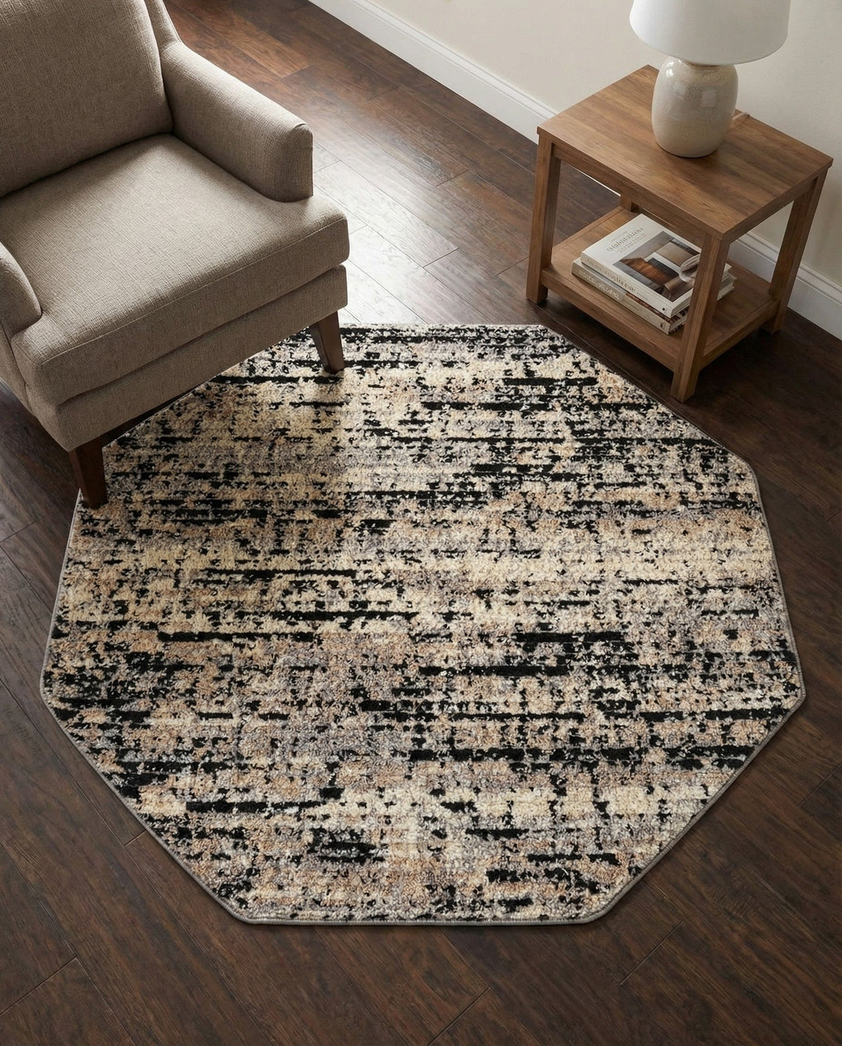 Santa Fe Trails Collection Area Rug -  Chaparral Octagon Gray  lifestyle 109