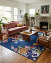 Meadow Breeze Collection Area Rug - Wildflower Rectangle Blue  lifestyle 24