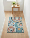 Seaside Blooms Collection Area Rug -  Eden Rectangle Light Blue  lifestyle 32