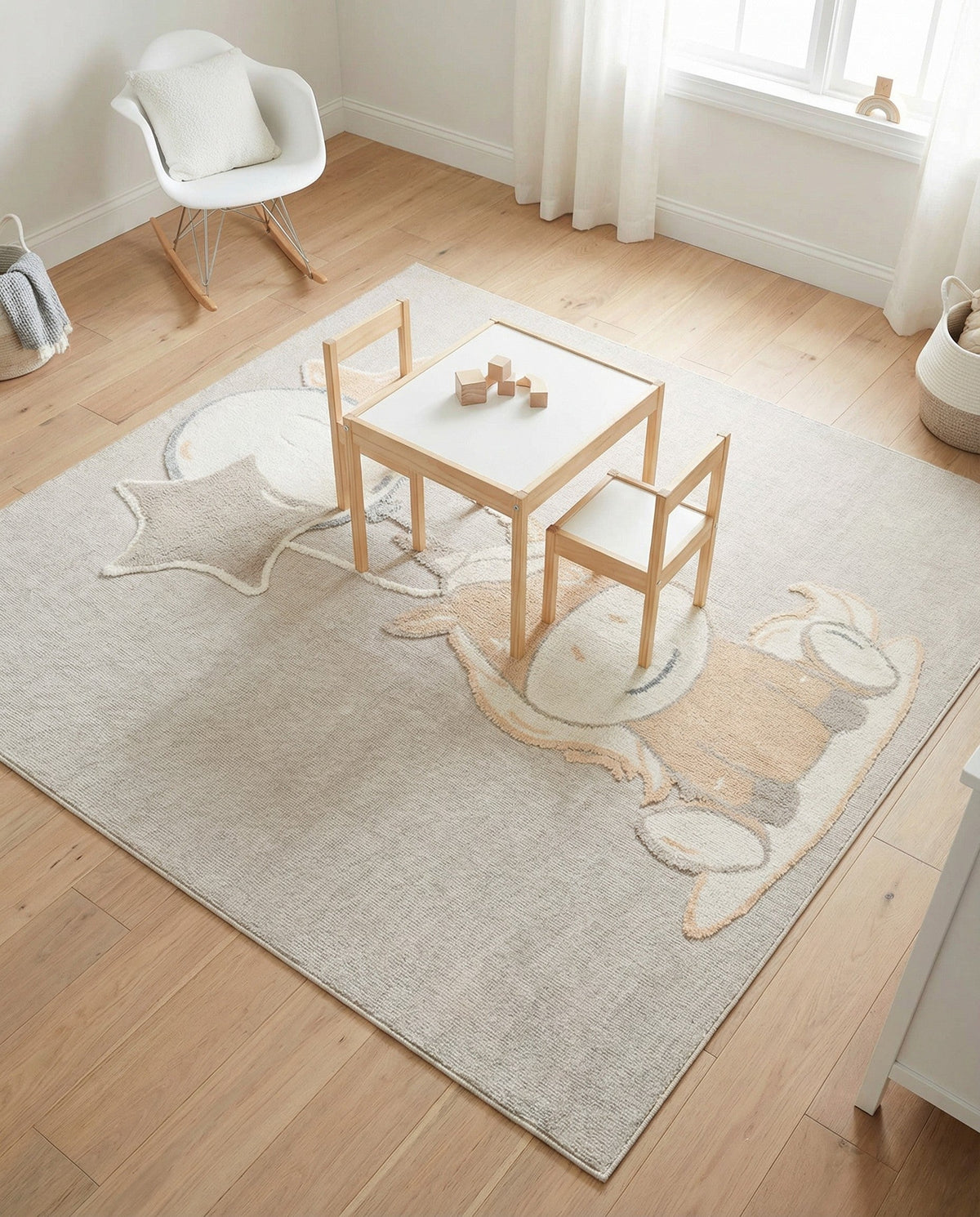 Wonder Tykes Collection Area Rug - Enchanted Square Peach Blossom  lifestyle 60