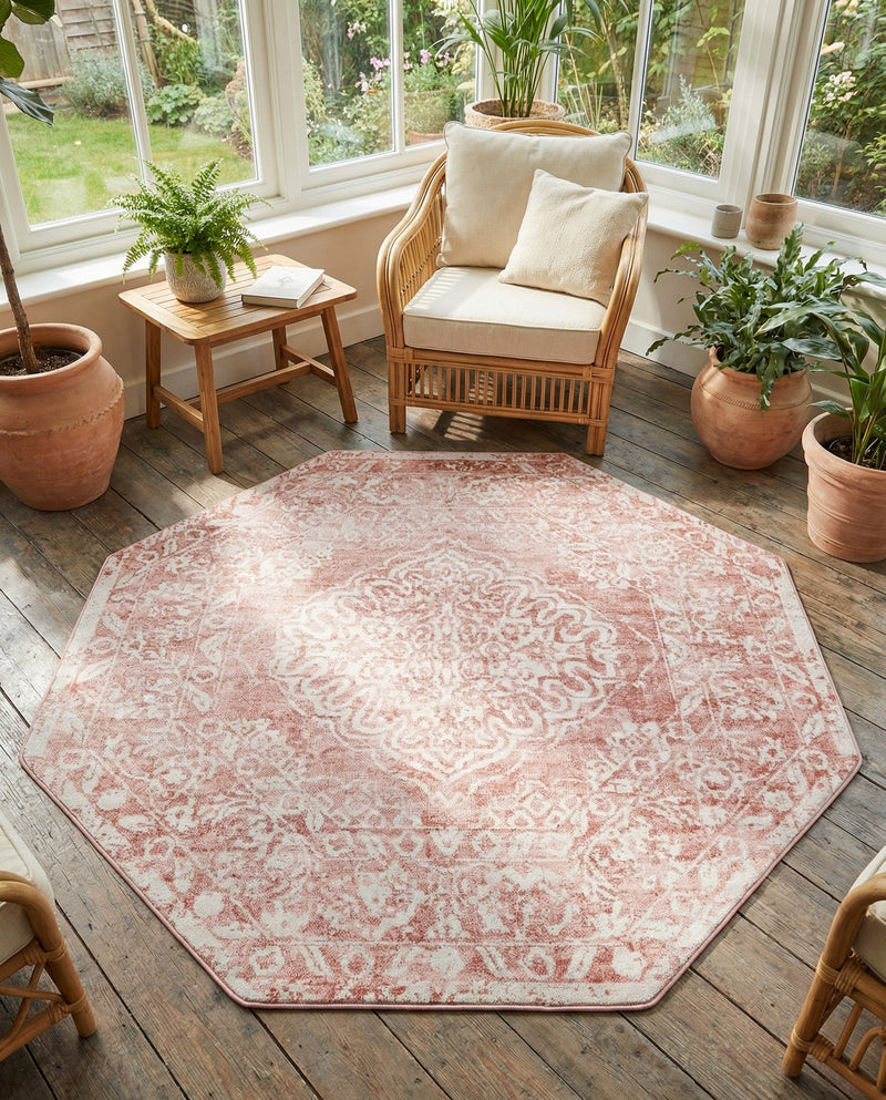 Cambridge Classics Collection Area Rug -  Magdalene (Pink) Octagon Pink  lifestyle 61
