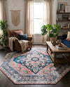 Laguna Sands Collection Area Rug -  Zuma Octagon Navy Blue  lifestyle 49