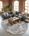 Riviera Elegance Collection Area Rug -  Monaco (Light Gray) Oval Light Gray  lifestyle 72