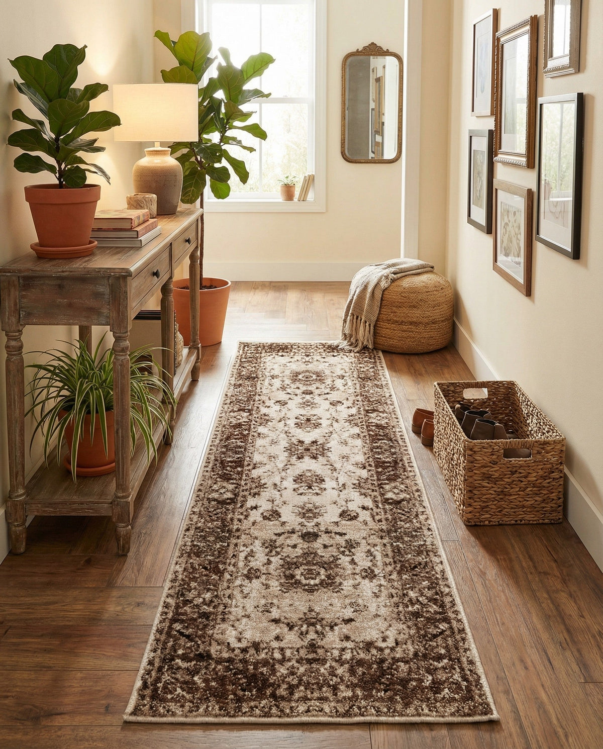 Andes Summit Collection Area Rug -  Aconcagua Runner Cream  lifestyle 93
