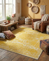 Dover Terrace Collection Area Rug -  Lagoon (Yellow) Rectangle Yellow  lifestyle 12