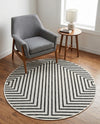 Urban Terrace Collection Area Rug -  Astoria (White and Black) Round White and Black  lifestyle 43