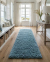 Eternal Plush Oasis Collection Area Rug -  Tranquility (Aegean Blue) Runner Aegean Blue  lifestyle 80