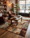 Bistro Lounge Collection Area Rug -  FlatWhite Rectangle Multi  lifestyle 33