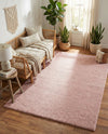 Solid Shag Seaside Collection Area Rug - Azure Cove (Pink) Rectangle Pink  lifestyle 14