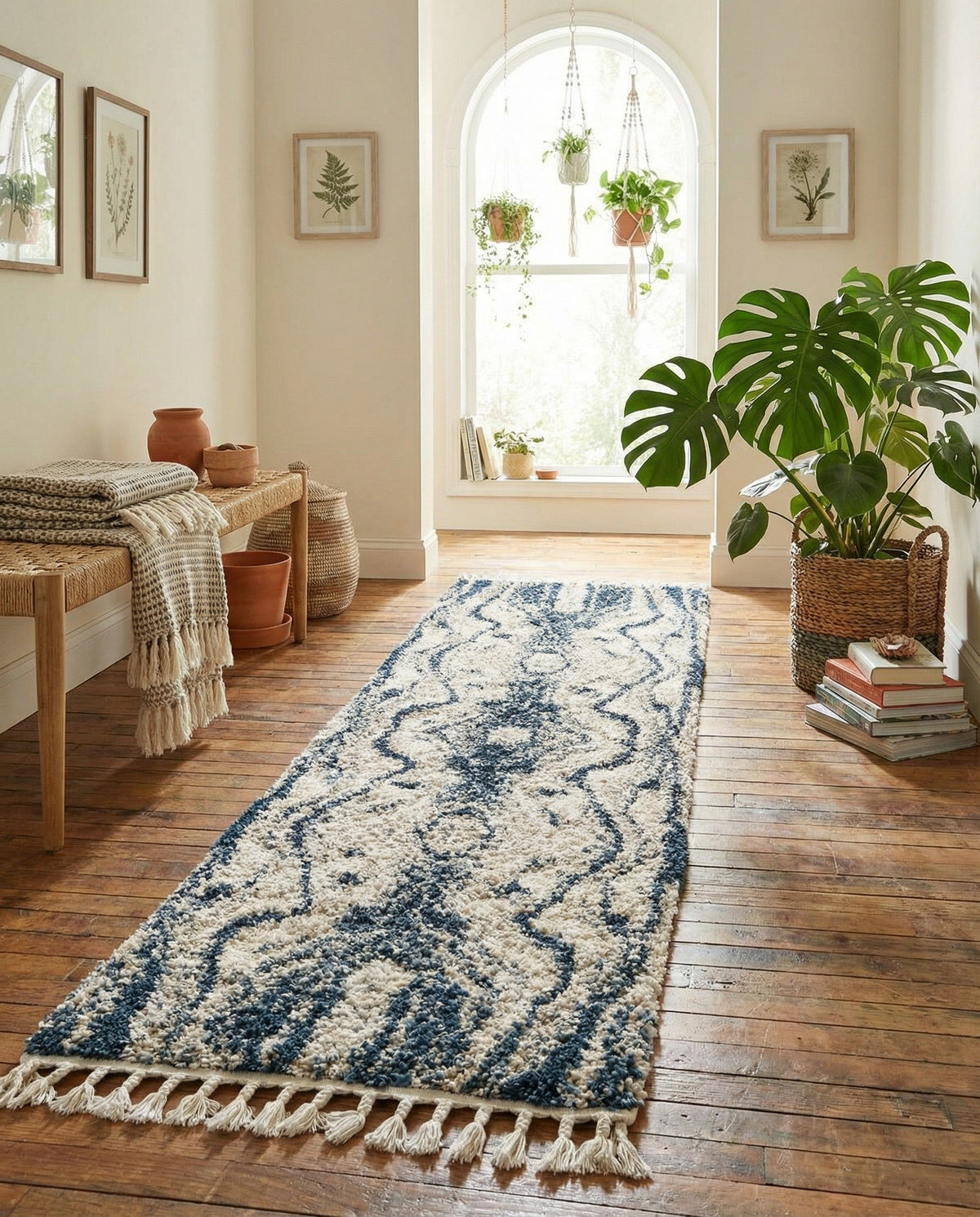 Cozy Cove Shag Collection Area Rug -  Seabreeze Runner Blue  lifestyle 105