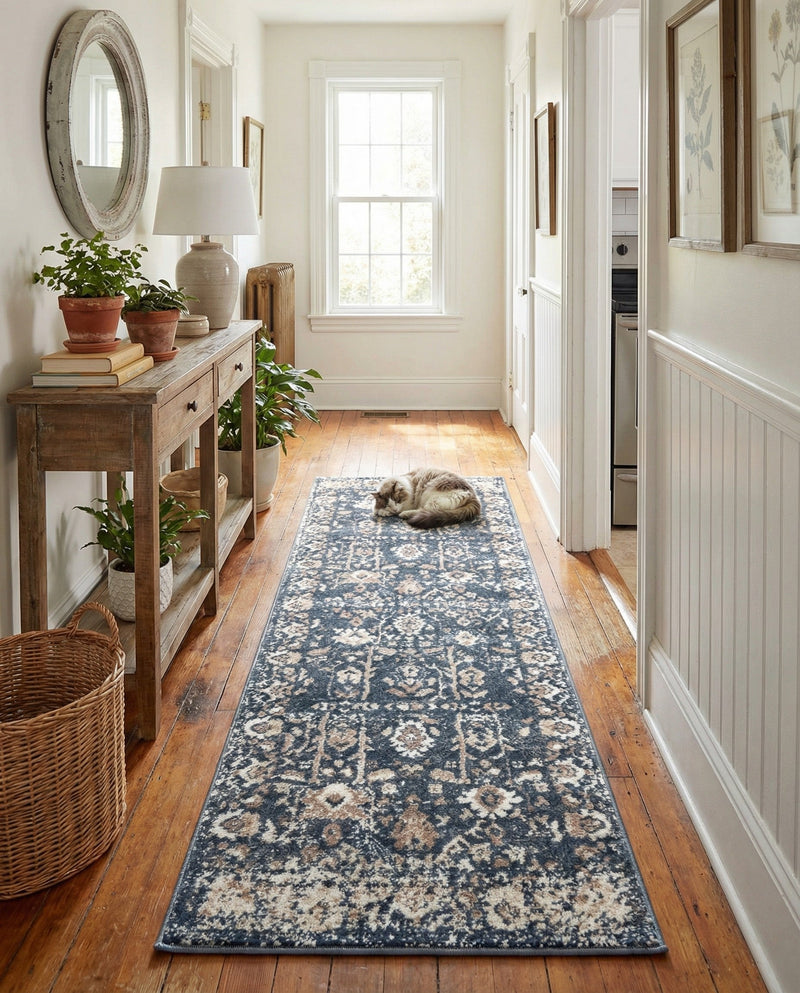 Cascade Range Collection Area Rug -  Shasta (Blue) Runner Blue  lifestyle 66