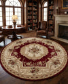 Versailles Elegance Collection Area Rug -  Louveciennes (Red) Round Red  lifestyle 58