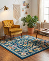 Adriana Terrace Collection Area Rug -  Positano (Navy Blue) Square Navy Blue  lifestyle 60