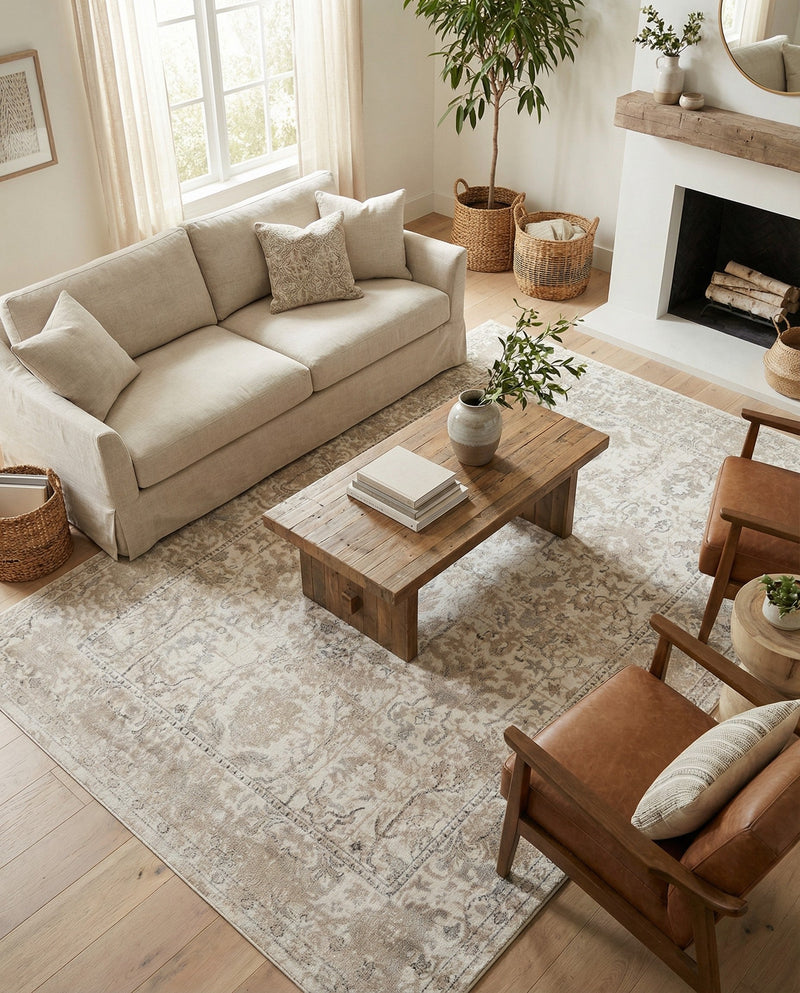 Cascade Range Collection Area Rug -  Shasta (Ivory) Rectangle Ivory  lifestyle 18