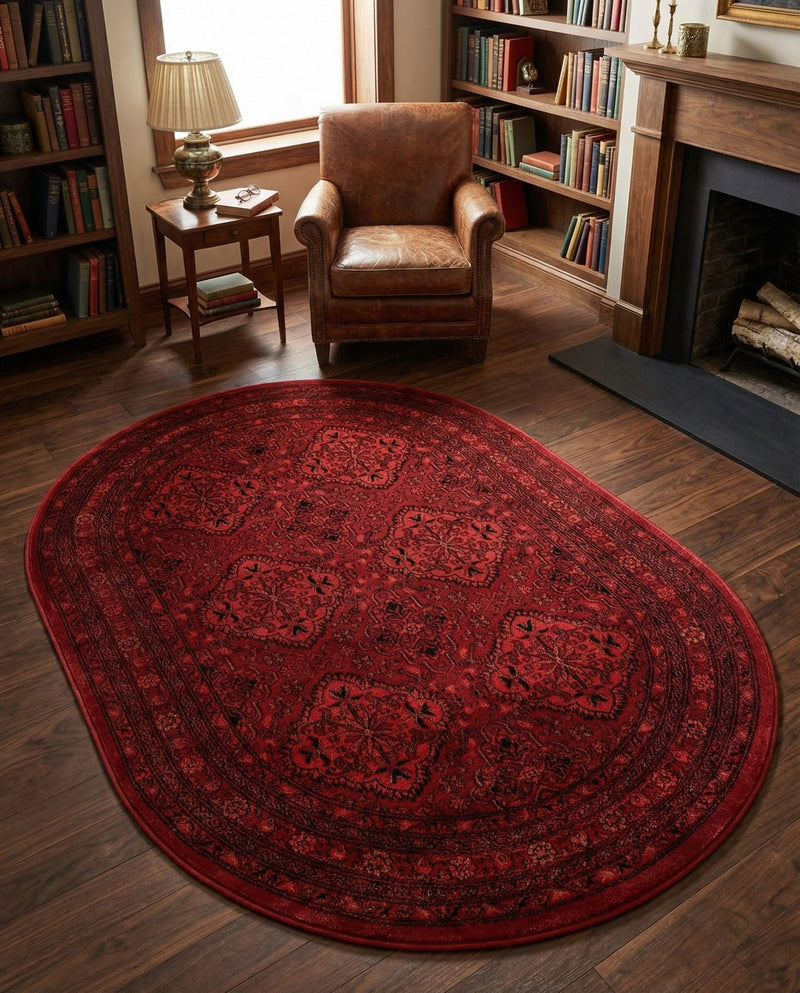 Samarkand Elegance Collection Area Rug -  Samanid Oval Red  lifestyle 62