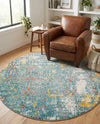 Caribbean Breeze Collection Area Rug -  Quantic Round Blue  lifestyle 41
