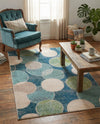 Chromatic Oasis Collection Area Rug -  Zephyr Rectangle Navy Blue  lifestyle 19