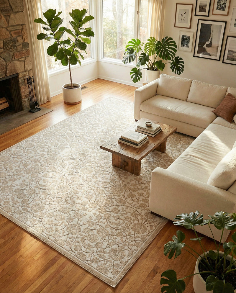 Andes Summit Collection Area Rug -  Chimborazo Rectangle Snow White  lifestyle 32