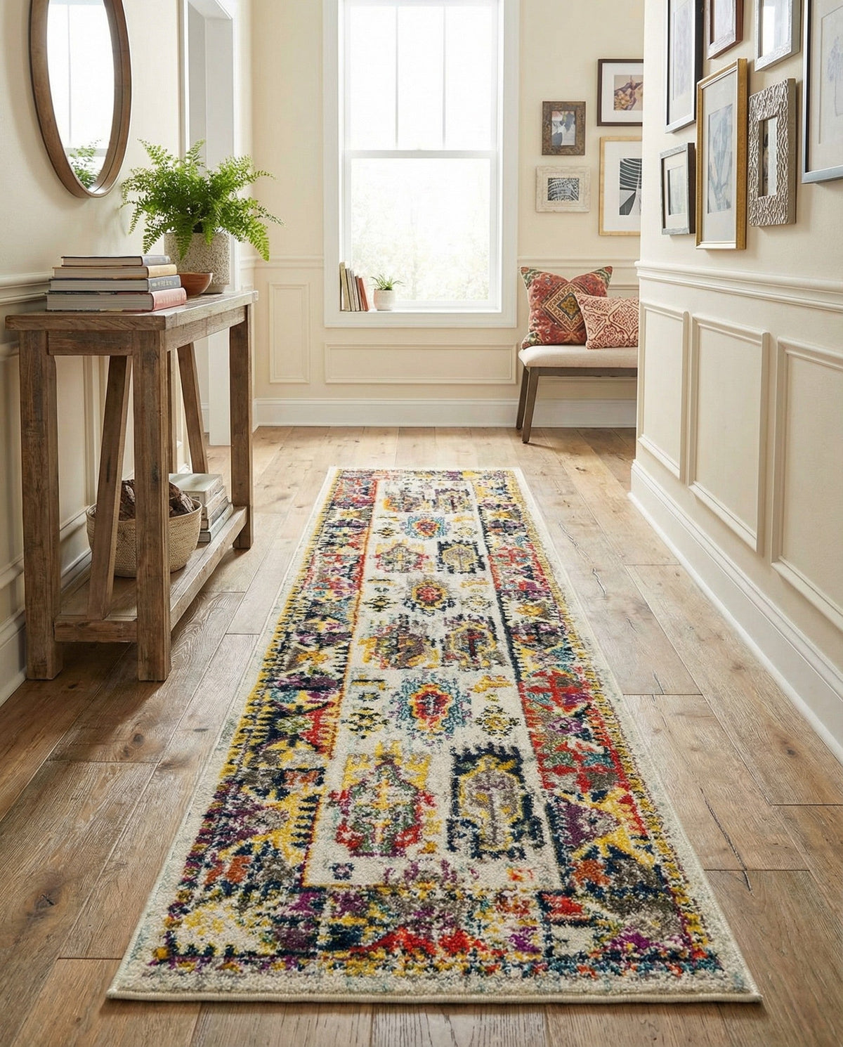 Brighton Terrace Collection Area Rug -  Portslade Runner Ivory  lifestyle 135