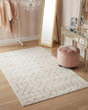 Hollywood Luxe Collection Area Rug - Sunset (White Silver) Rectangle White Silver  lifestyle 12