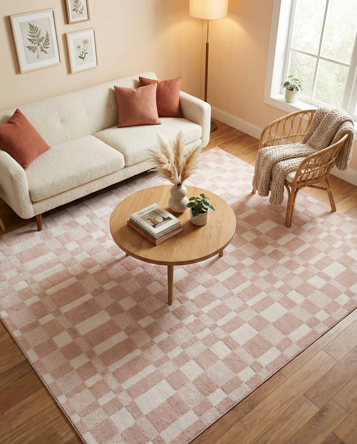 Haven Tapestry Collection Area Rug -  SereneCove Rectangle Barely Blush Pink  lifestyle 25
