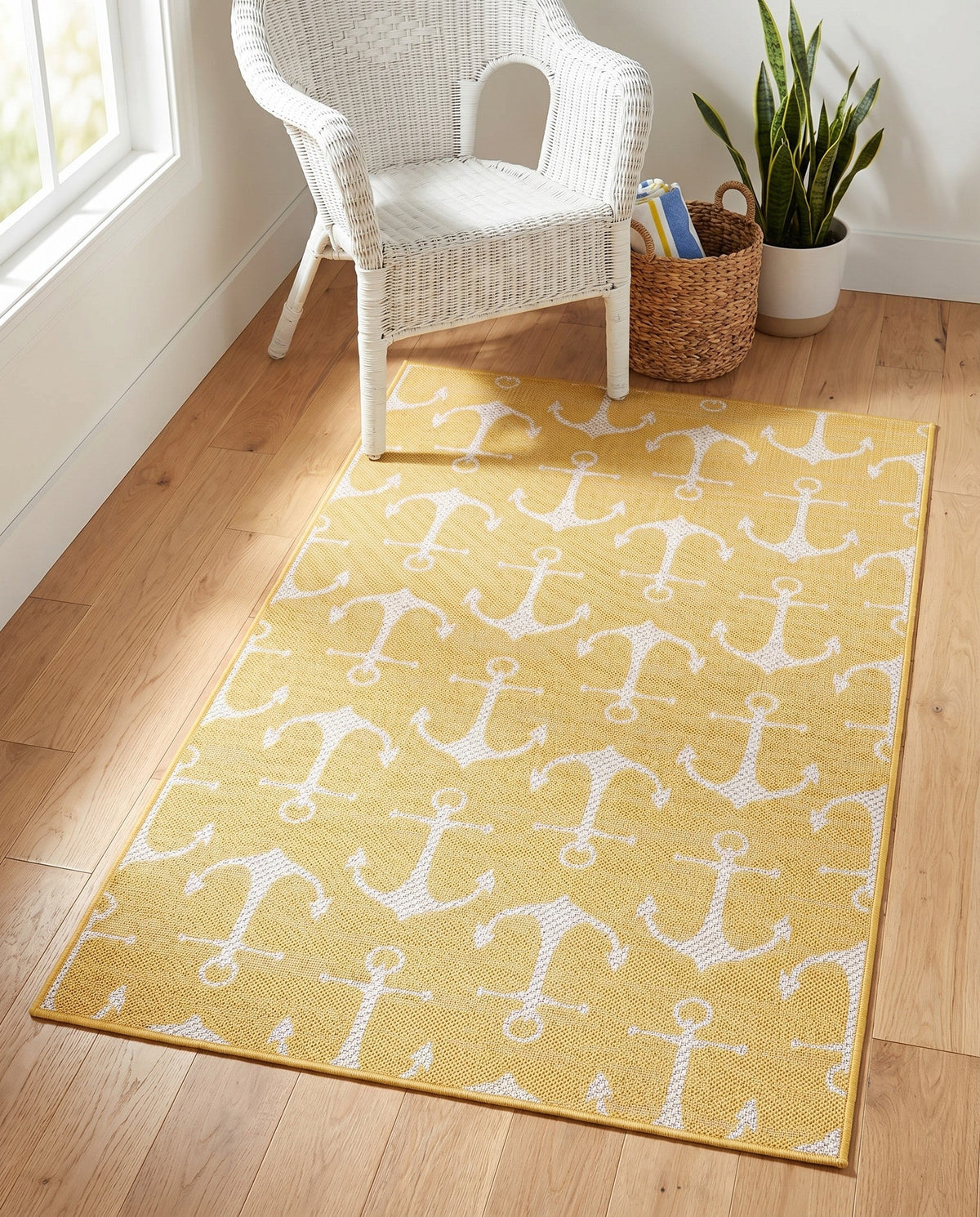 Seaside Haven Rugs Collection Area Rug - Sapphire (Yellow) Rectangle Yellow  lifestyle 10