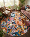 Meadow Breeze Collection Area Rug -  Daffodil Round Multi  lifestyle 60