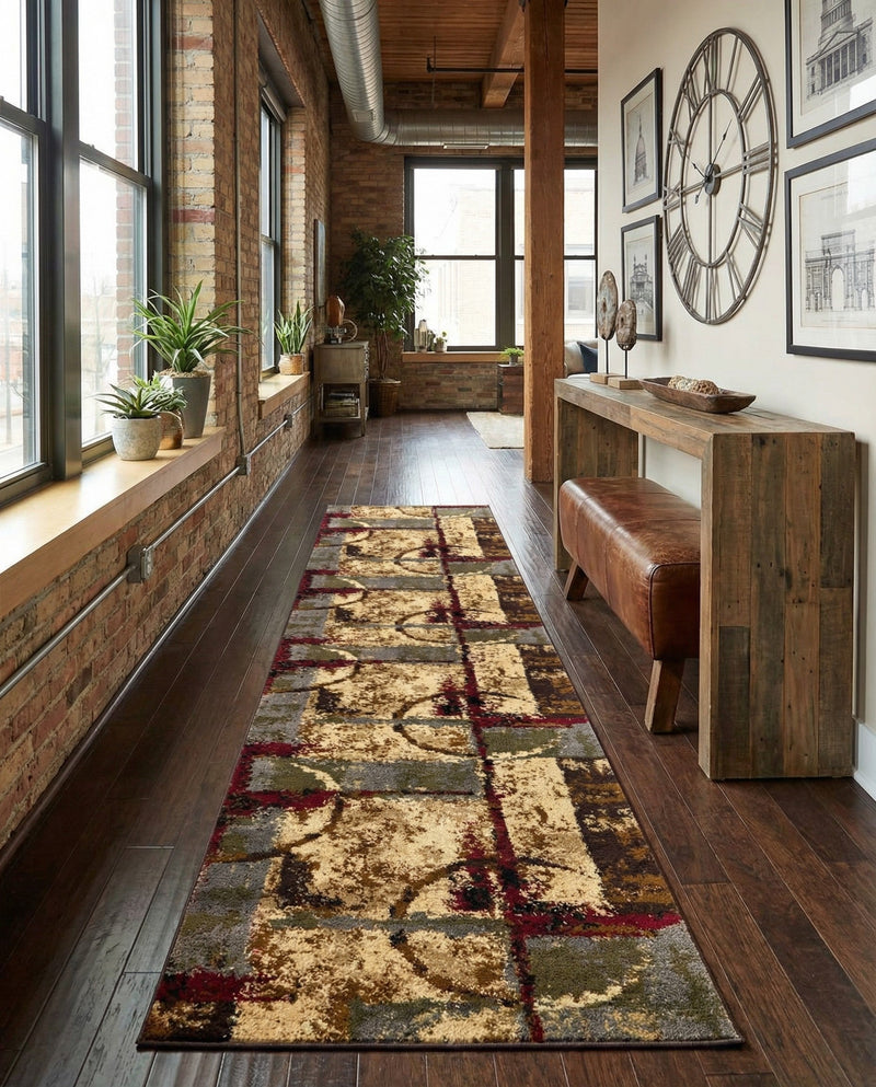 Bistro Lounge Collection Area Rug -  FlatWhite Runner Multi  lifestyle 44