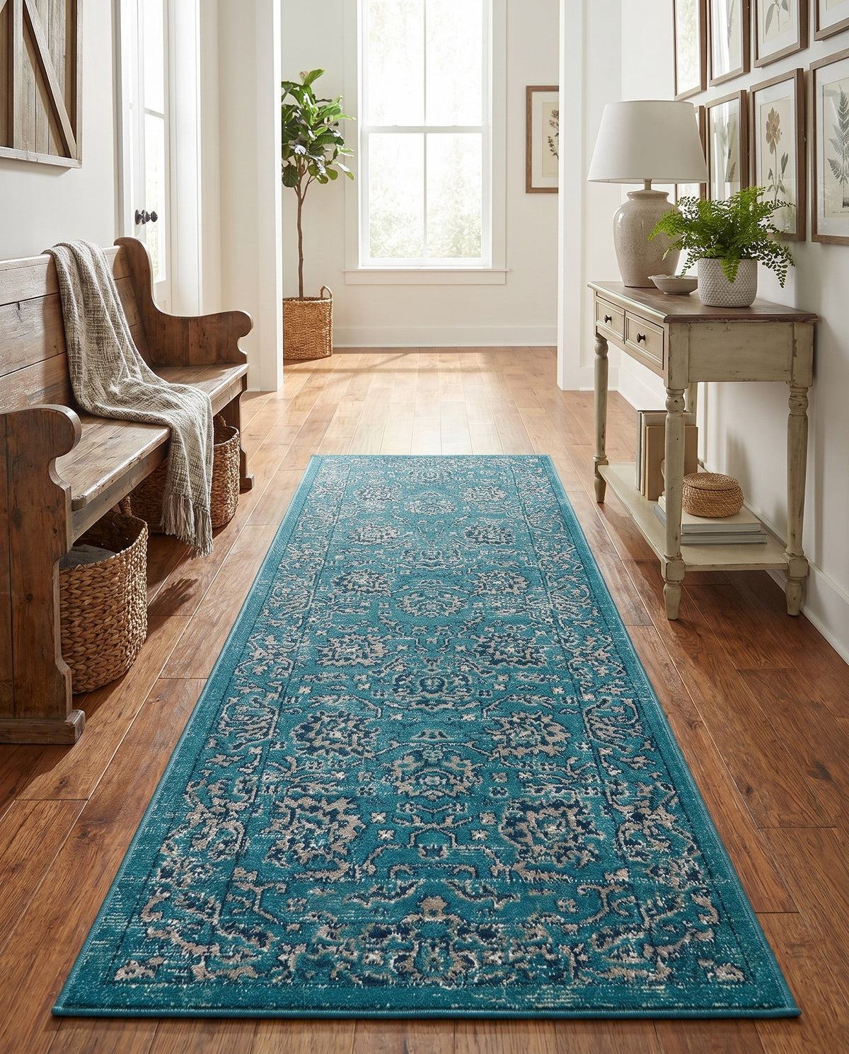 Geneva Terrace Collection Area Rug -  Lausanne Runner Blue  lifestyle 162