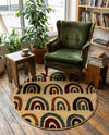 Bistro Lounge Collection Area Rug -  Breve Round Cream  lifestyle 61