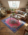 Heritage Elegance Collection Area Rug -  Winterthur (Fuchsia) Square Fuchsia  lifestyle 80