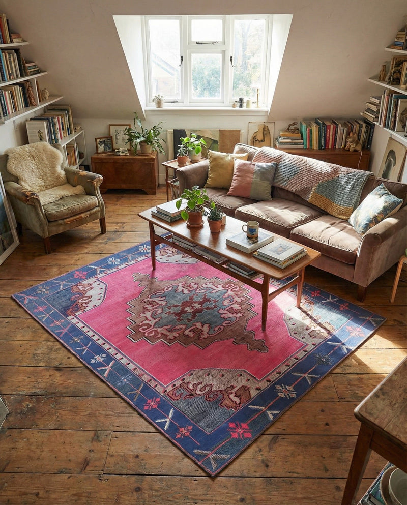 Heritage Elegance Collection Area Rug -  Winterthur (Fuchsia) Square Fuchsia  lifestyle 80
