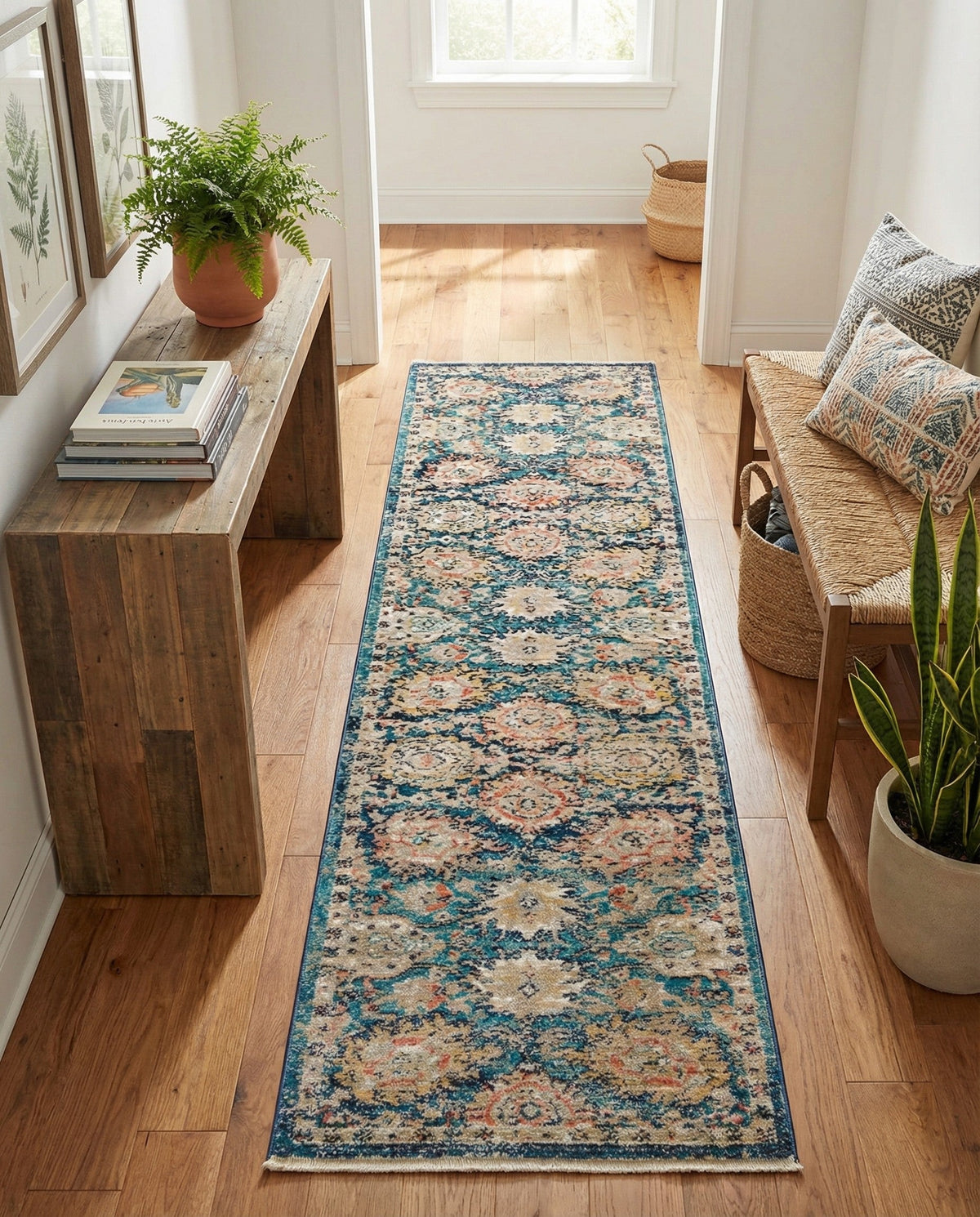 Seville Stripes Collection Area Rug -  Cordoba (Blue) Runner Blue  lifestyle 88