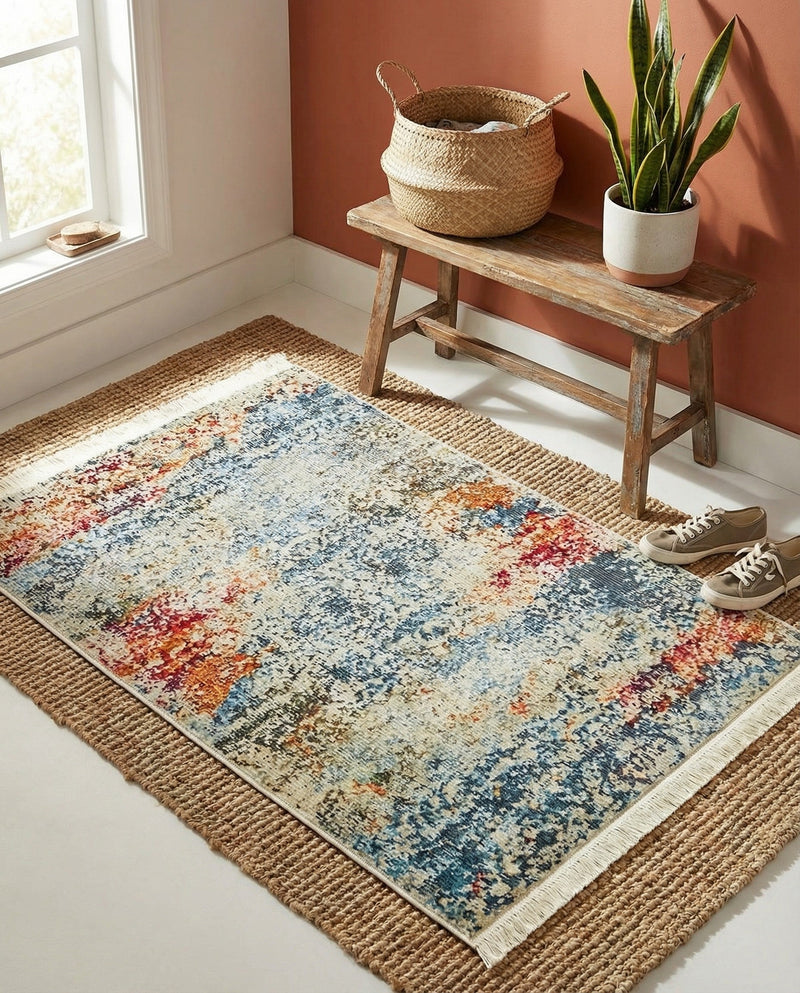 Caribbean Breeze Collection Area Rug -  Isla Rectangle Cream  lifestyle 20