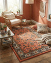 Casablanca Tapestry Collection Area Rug -  Marrakech (Salmon) Rectangle Salmon  lifestyle 10