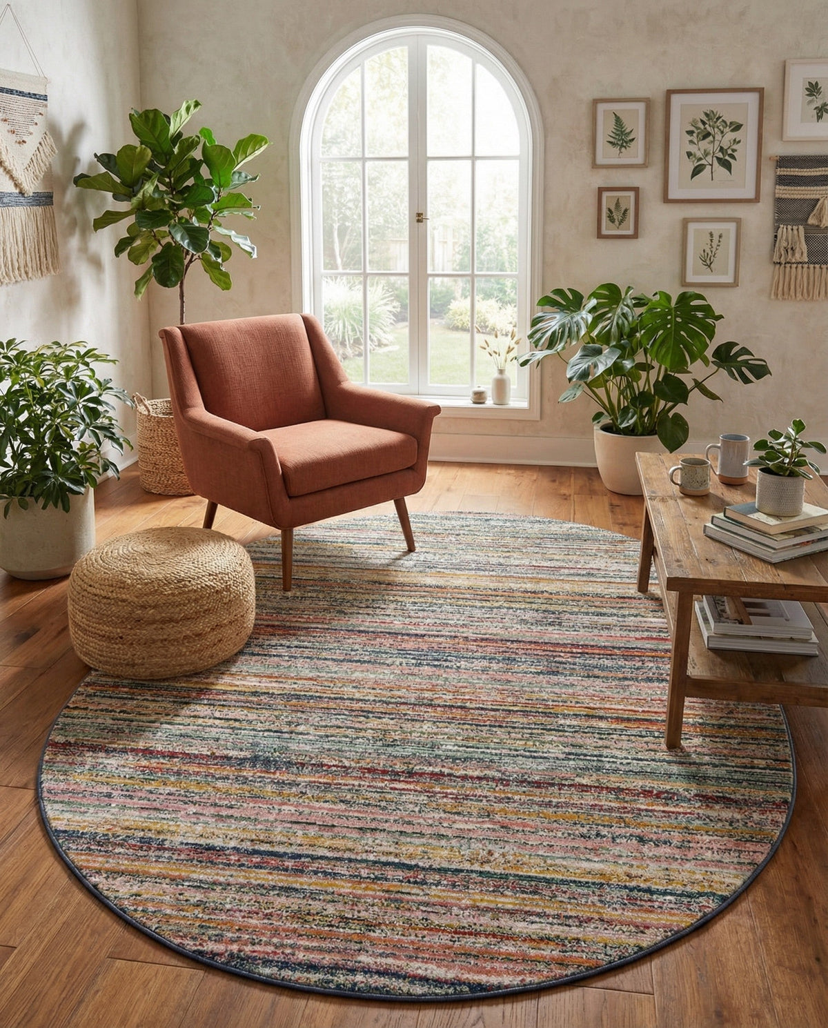 Jewel Oasis Collection Area Rug - Sapphire (Multi) Oval Multi  lifestyle 62