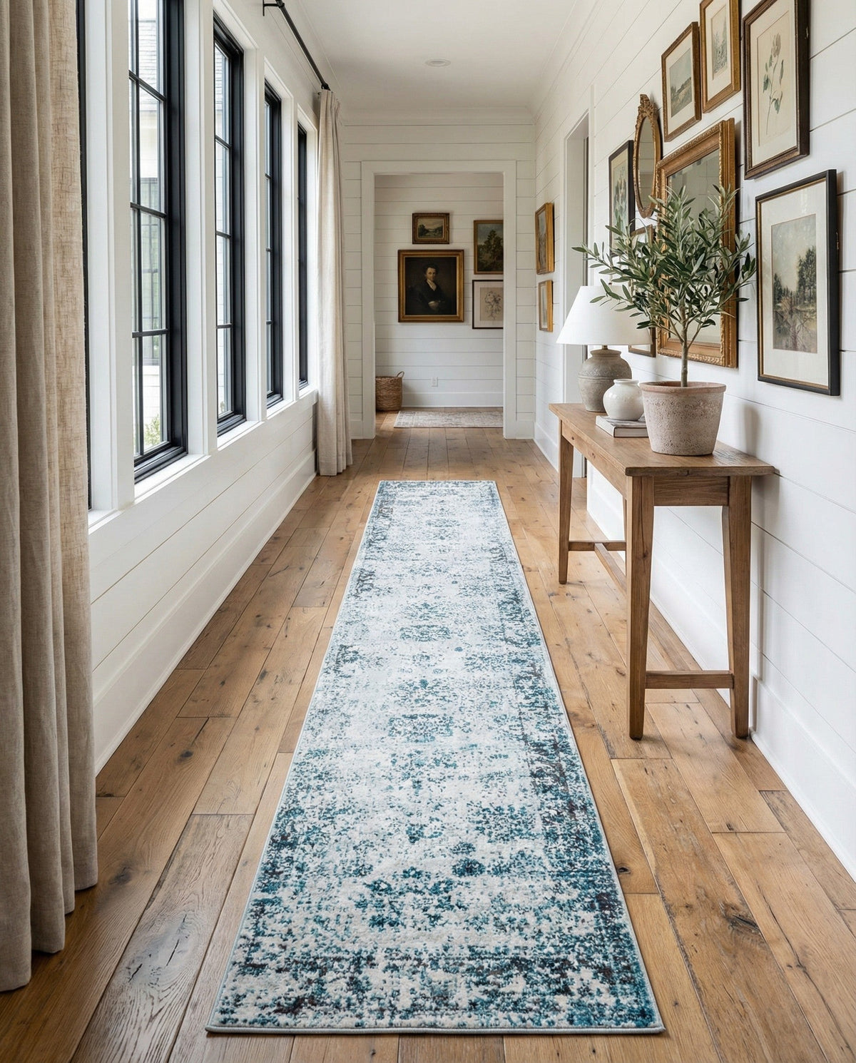 Riviera Elegance Collection Area Rug - Antibes (Light Blue) Runner Light Blue  lifestyle 109