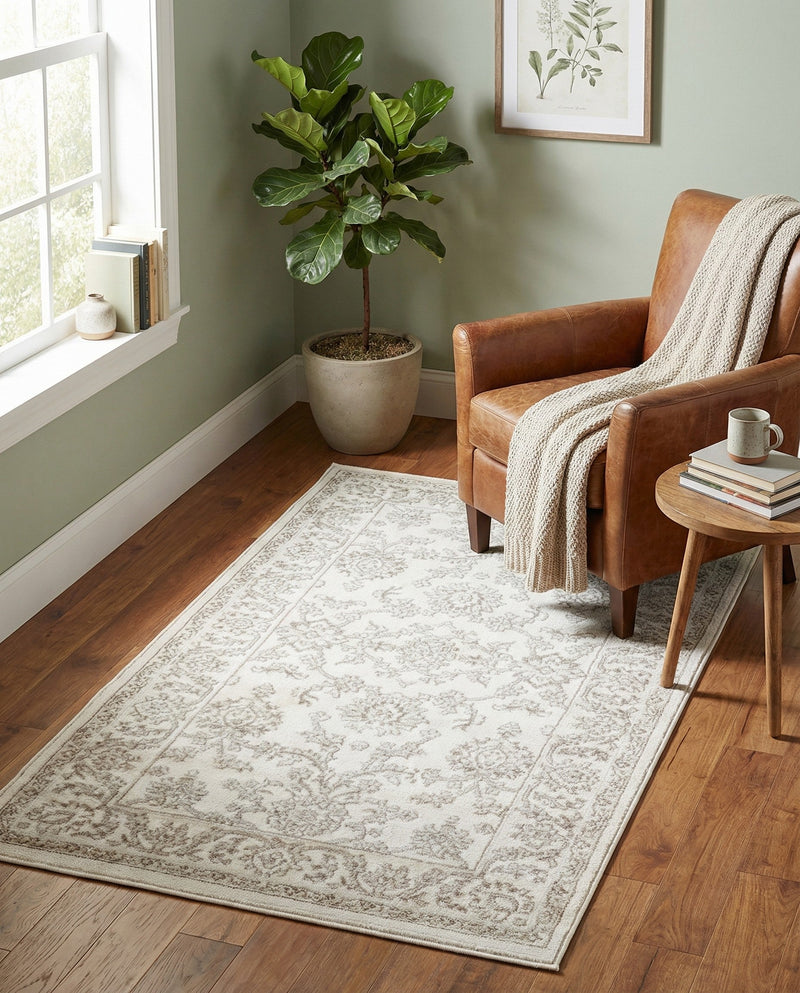 Savannah Elegance Collection Area Rug - Augusta (Ivory) Rectangle Ivory  lifestyle 26