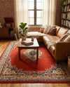 Tabriz Tapestry Collection Area Rug - Azerbaijan (Terracotta) Rectangle Terracotta  lifestyle 8
