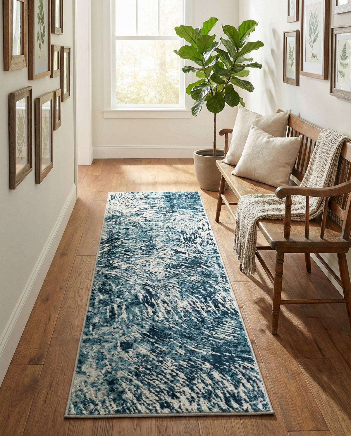 Serenity Sands Collection Area Rug -  Quietshore Runner Blue  lifestyle 89