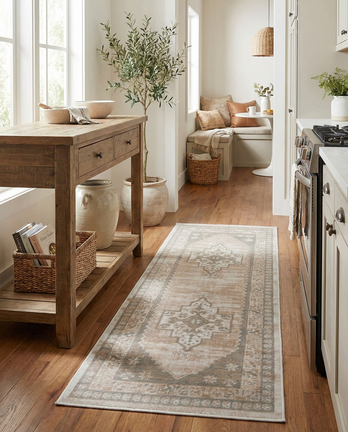 Savannah Series Collection Area Rug -  Augusta (Mink) Runner Mink  lifestyle 93