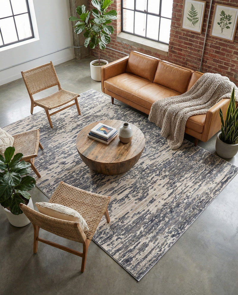 Serenity Sands Collection Area Rug - Dunescape Rectangle Gray  lifestyle 23