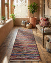 Thar Cotton Collection Area Rug - Alleppey Runner Multi Black  lifestyle 64