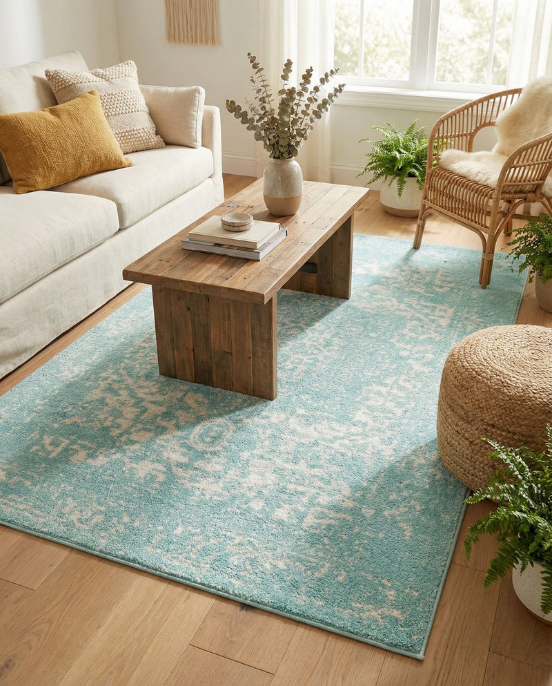 Georgetown Rugs Collection Area Rug - Dupont (Aqua) Rectangle Aqua  lifestyle 10