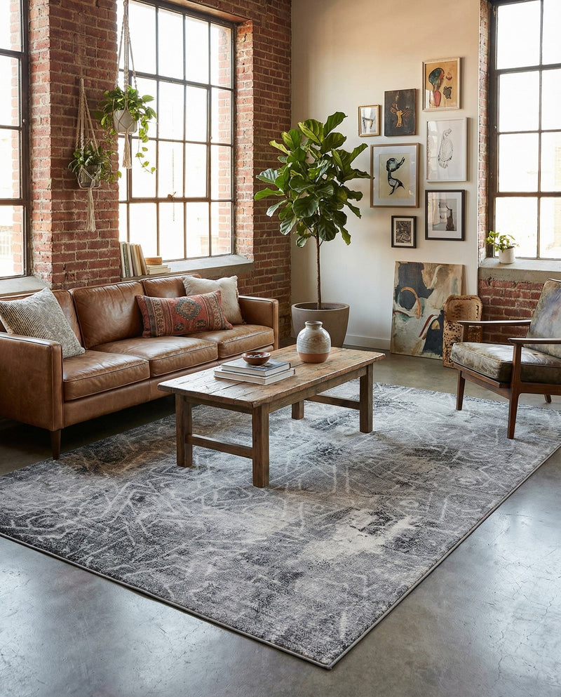 Riviera Elegance Collection Area Rug -  Grasse Rectangle Dark Gray  lifestyle 9