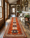 Tabriz Tapestries Collection Area Rug - Azerbaijan (Terracotta) Runner Terracotta  lifestyle 54