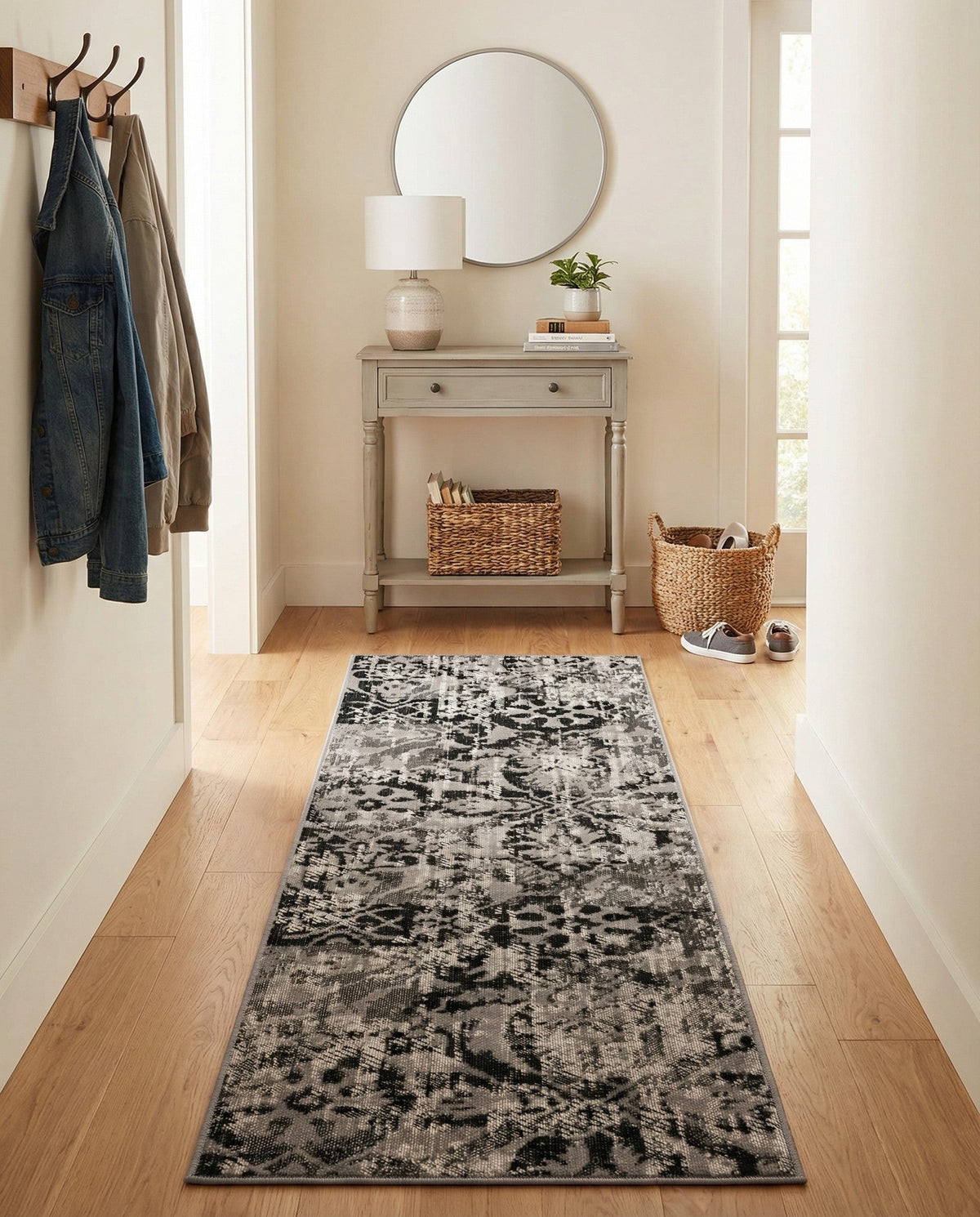 Geneva Terrace Collection Area Rug -  Morges Runner Gray  lifestyle 104