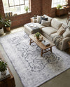 Heritage Elegance Collection Area Rug -  Miramar Rectangle Charcoal  lifestyle 23