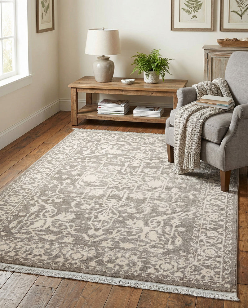 Rustic Charm Revival Collection Area Rug - Farmstead Rectangle Light Gray  lifestyle 55